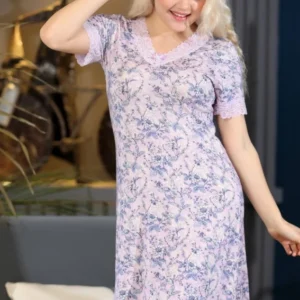 Floral Short Sleeve Home Dress