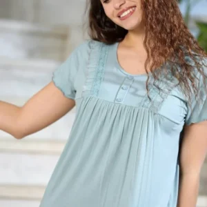 Elegant Lace Trim Nightgown