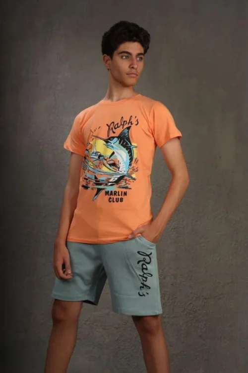 Graphic Tee with Shorts Set