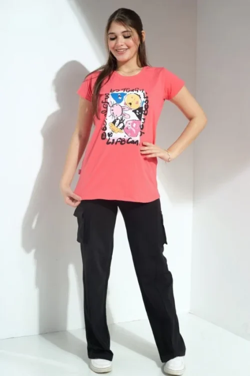 Graphic Tee with Cargo Pants