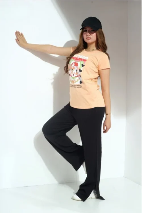 Cartoon Tee with Short Sleeves