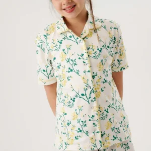 Floral Short Sleeve Pajama Set