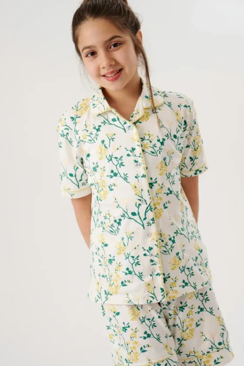 Floral Short Sleeve Pajama Set - Image 2