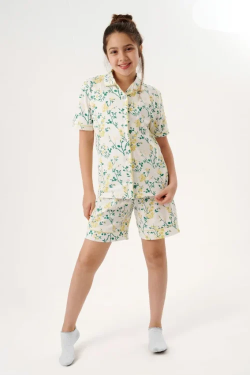 Floral Short Sleeve Pajama Set