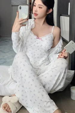 Floral Pajama Set with Cami