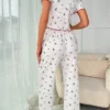 Cherry Print Short Sleeve Pajama Set - Image 2