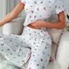 Cherry Print Short Sleeve Pajama Set - Image 3