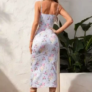 Elegant Floral Spaghetti Strap Dress