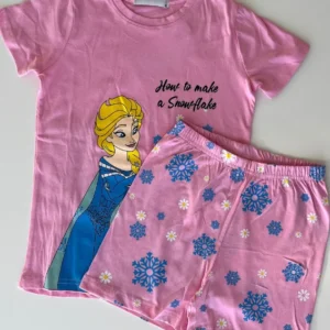 Pink Snowflake Short Sleeve Pajama Set