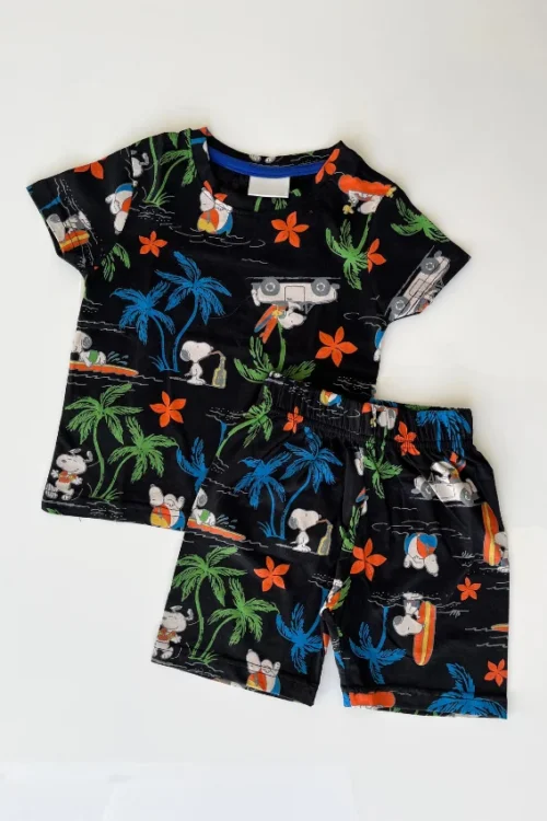 Tropical Cartoon Short Sleeve Set