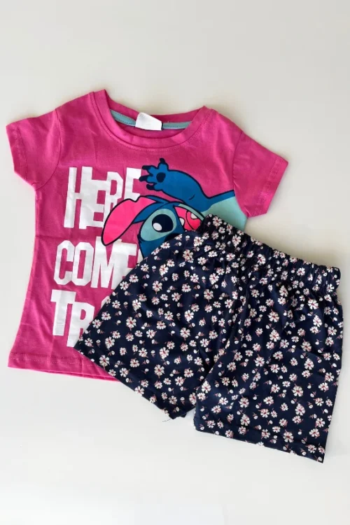 Floral Shorts and Graphic Tee Set