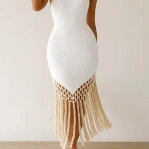 Elegant Crochet Sleeveless Dress