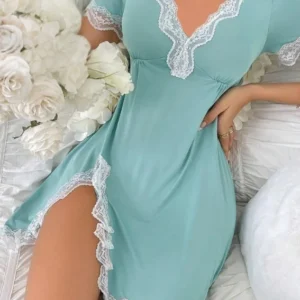 Elegant Lace Trim Nightdress