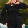 Elegant Polka Dot Long Sleeve Dress - Image 2