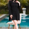 Elegant Polka Dot Long Sleeve Dress