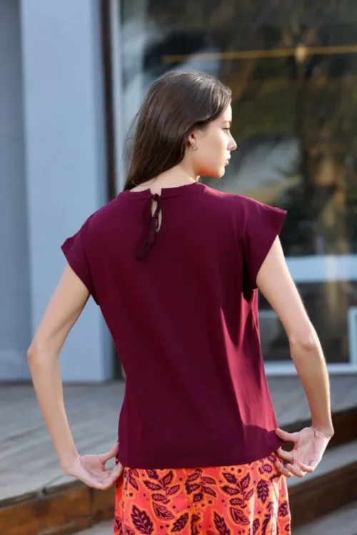 Leaf Print Short Sleeve Outfit - Image 2