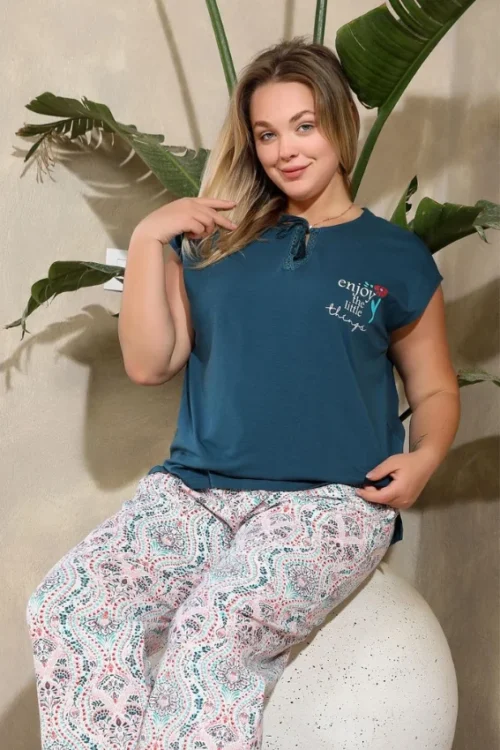Casual Paisley Pants with Cap Sleeves - Image 2