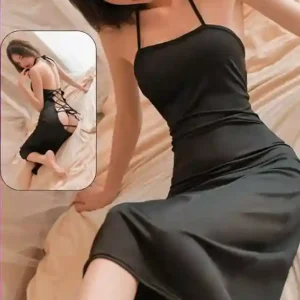 Elegant Black Halter Dress