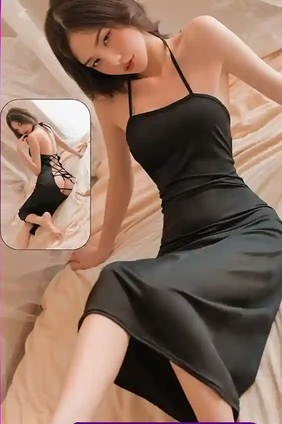 Elegant Black Halter Dress