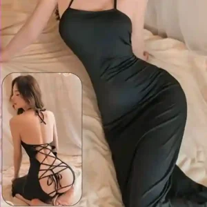 Elegant Black Halter Dress