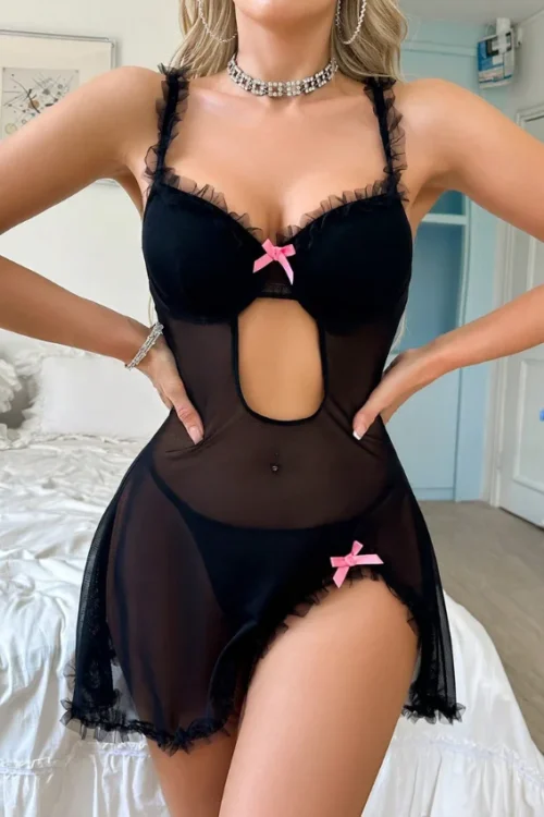 Sheer Black Lingerie Dress