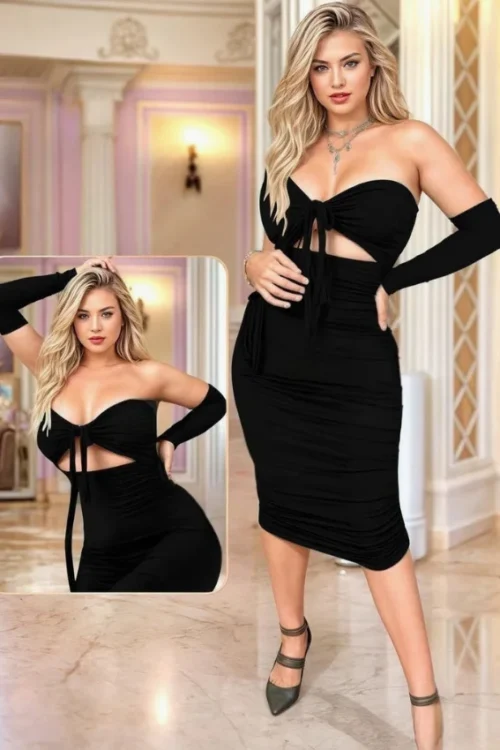 Elegant Black Off-Shoulder Dress