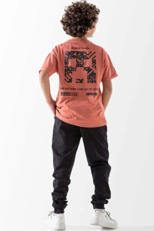Minecraft Graphic Tee with Black Pants - Image 6