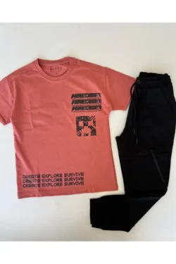 Minecraft Graphic Tee with Black Pants