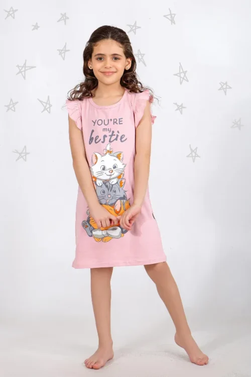 Cute Cat Graphic Ruffle Sleeve Dress - Image 2