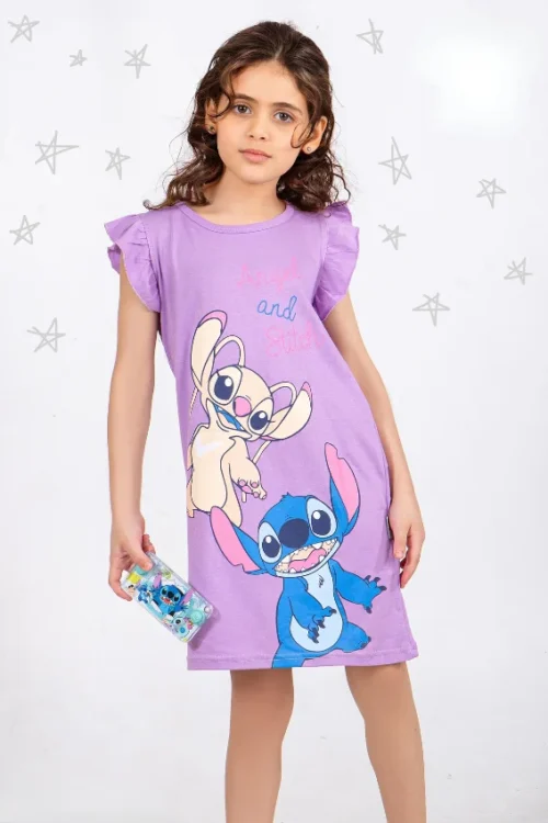 Cute Cartoon Ruffle Sleeve Dress