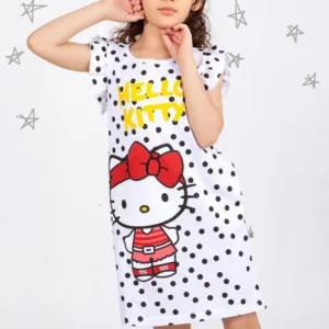 Cute Polka Dot Ruffle Sleeve Dress