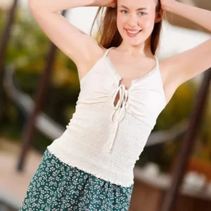 Floral Skirt with Sleeveless Top