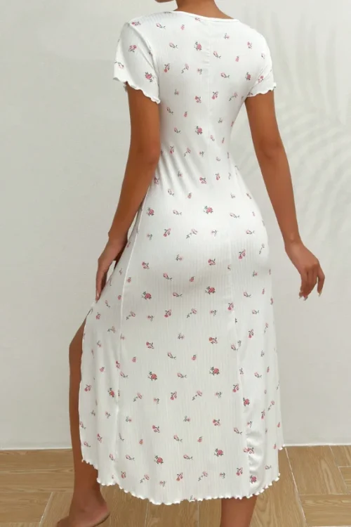 Floral Short Sleeve Summer Dress - Image 2
