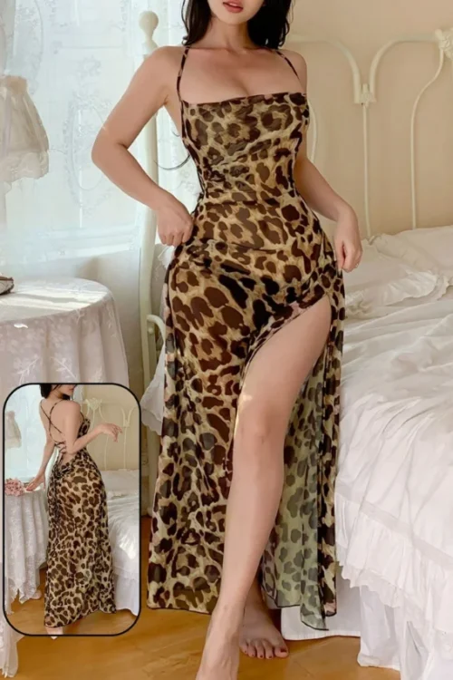 Elegant Leopard Print Dress - Image 2