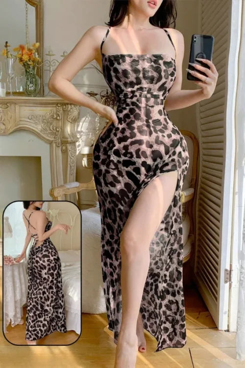 Elegant Leopard Print Dress - Image 3