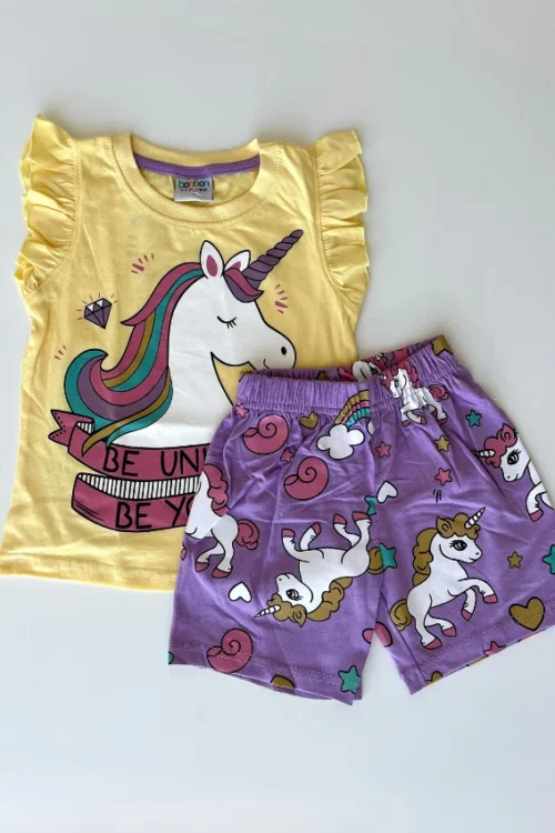 Unicorn Print Ruffle Sleeve Set - Image 3