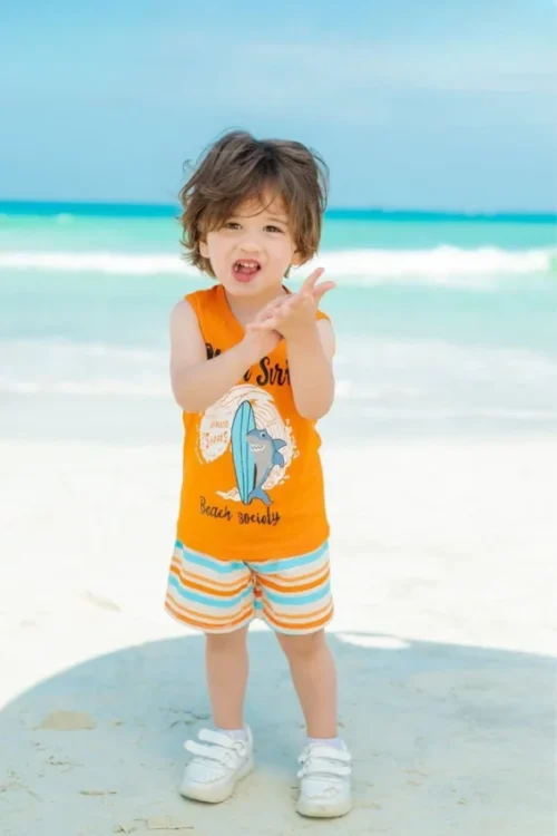 Kids' Sleeveless Surf Print Set - Image 2