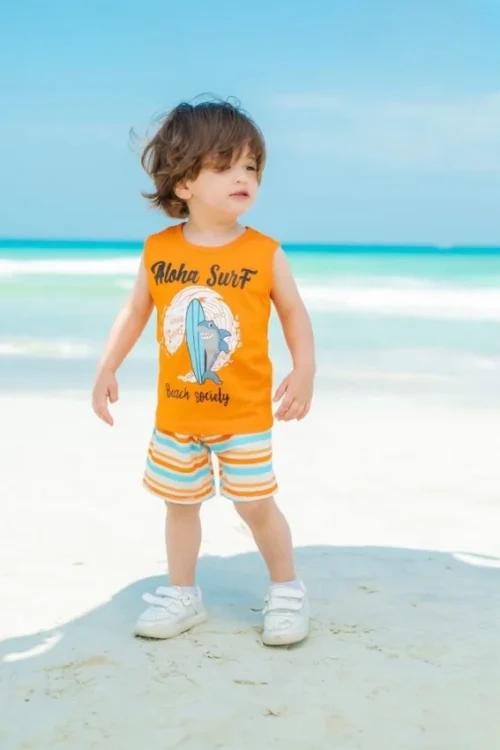 Kids' Sleeveless Surf Print Set