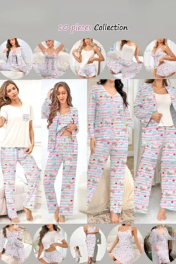 Colorful 10-Piece Sleepwear Set