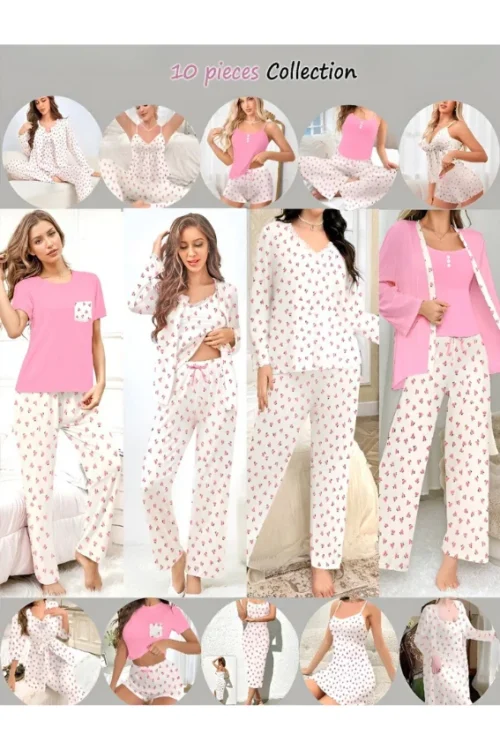 10 Piece Floral Pajama Set