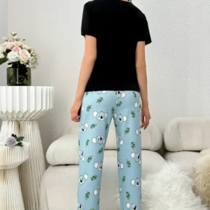 Koala Print Short Sleeve Pajama Set