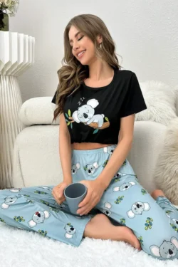 Koala Print Short Sleeve Pajama Set