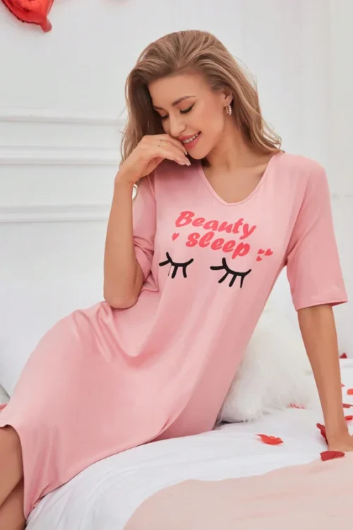 Cozy Pink Night Dress - Image 3