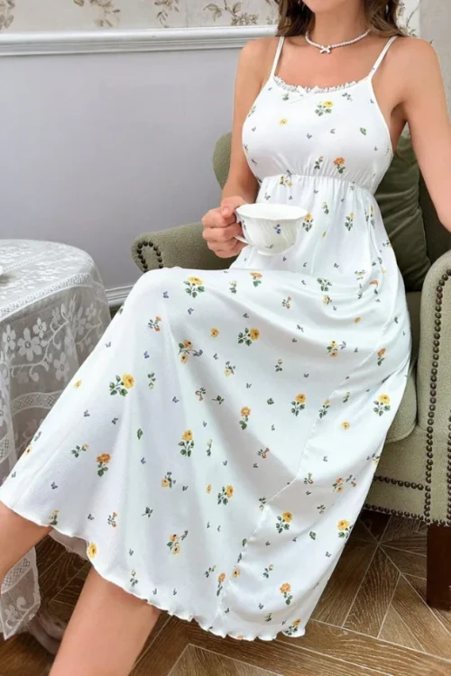 Floral Sleeveless Summer Dress - Image 3