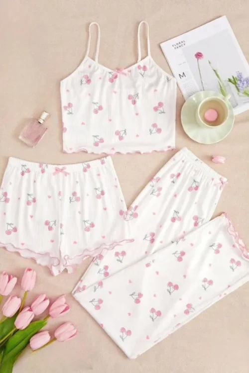 Cherry Print Pajama Set