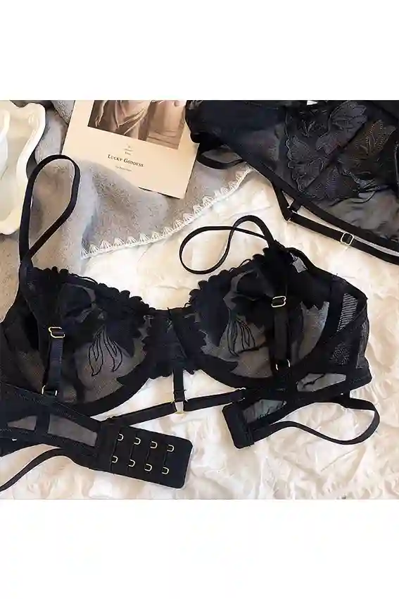 Floral Lace Sheer Lingerie Set