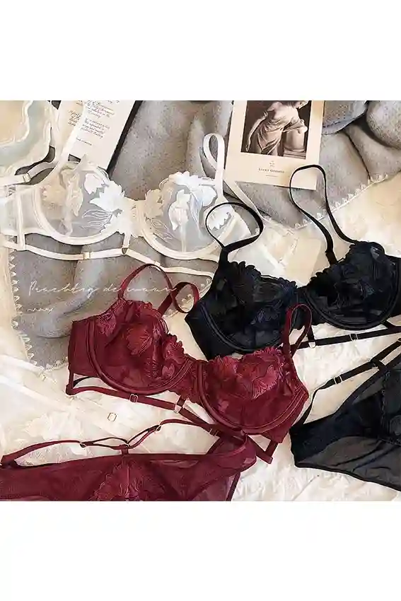 Floral Lace Sheer Lingerie Set