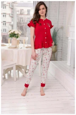 Floral Short Sleeve Pajama Set