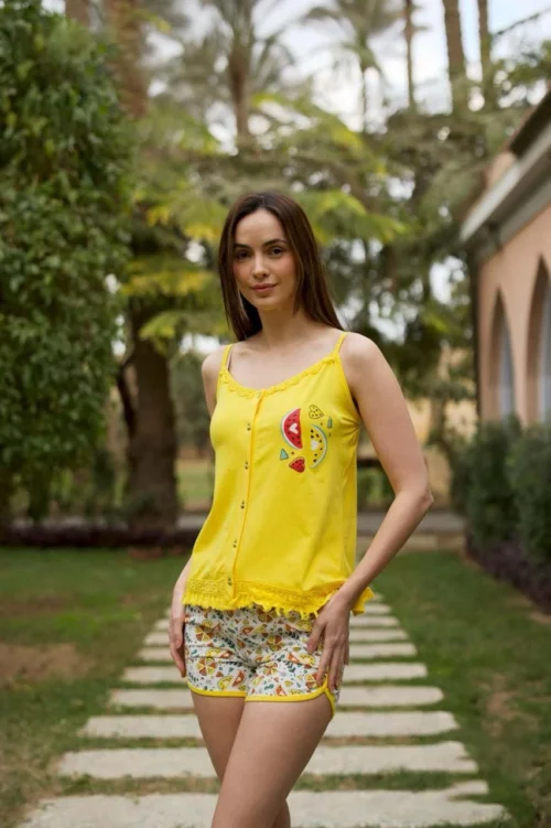 Floral Patterned Sleeveless Shorts Set - Image 2