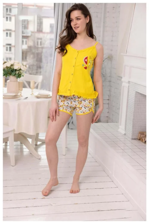 Floral Patterned Sleeveless Shorts Set - Image 5